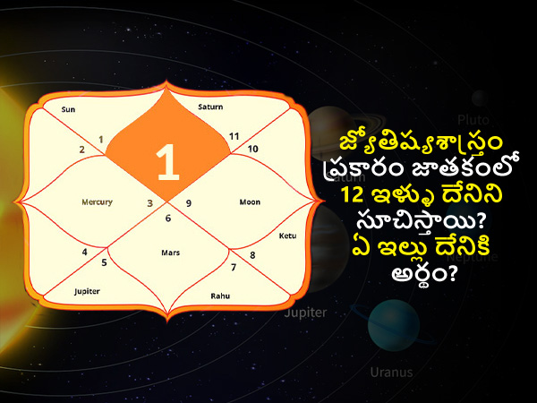 జ్యోతిష్యం ప్రకారం జాతకంలో 12 ఇళ్ళు దేనిని సూచిస్తాయి? ఏ ఇల్లు దేనికి